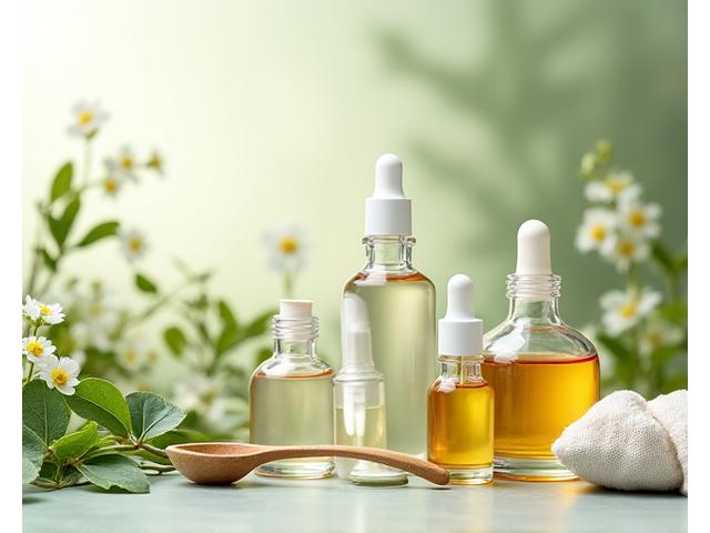 Ingredientes naturales y productos de belleza en un entorno sereno